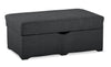 Made in Canada Sawyer 40\" Linen-Look Fabric Storage Ottoman - Charcoal Grey