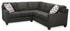 Made in Canada Sawyer 2-Piece Linen-Look Fabric Sectional with Reversible Cushions - Charcoal Grey
