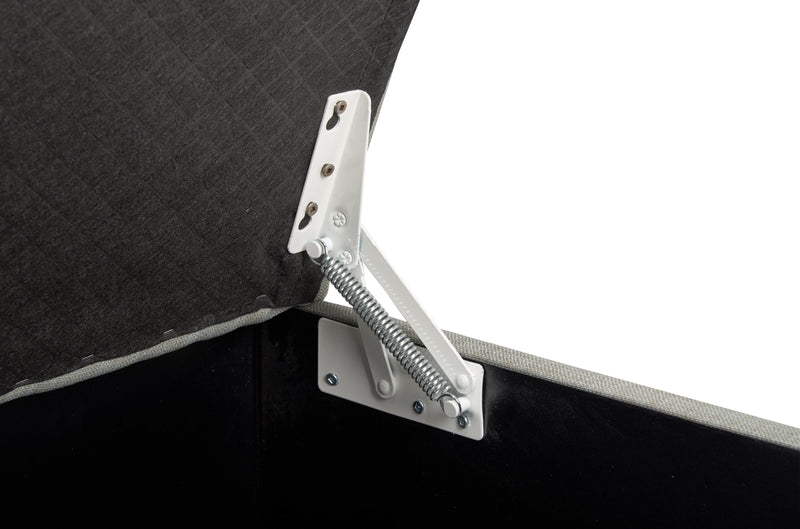 Made in Canada Sawyer 40\" Linen-Look Fabric Storage Ottoman - Light Grey