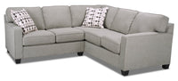 Made in Canada Sawyer 2-Piece Linen-Look Fabric Sectional with Reversible Cushions - Light Grey