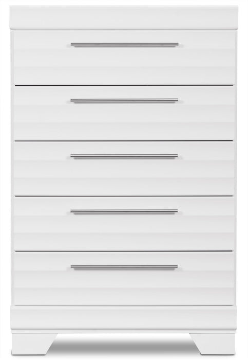 Olivia Bedroom Chest of Drawers, 5-Drawer, 31\"W x 47.9\"H, Made in Canada - White