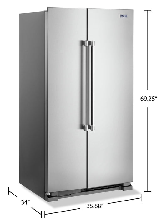 Maytag 36\" 25 Cu. Ft. Side-by-Side Refrigerator - Fingerprint Resistant Stainless Steel - MSS25N4MKZ