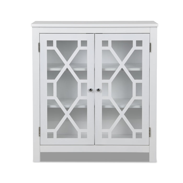 Clary 31.5\" Accent Cabinet with Glass Doors - White