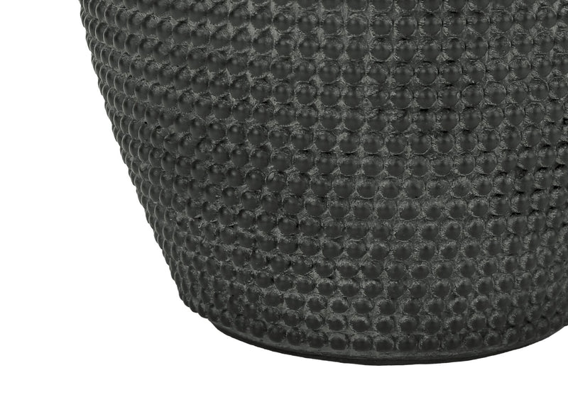 24\" Black Textured Table Lamp with Drum Shade