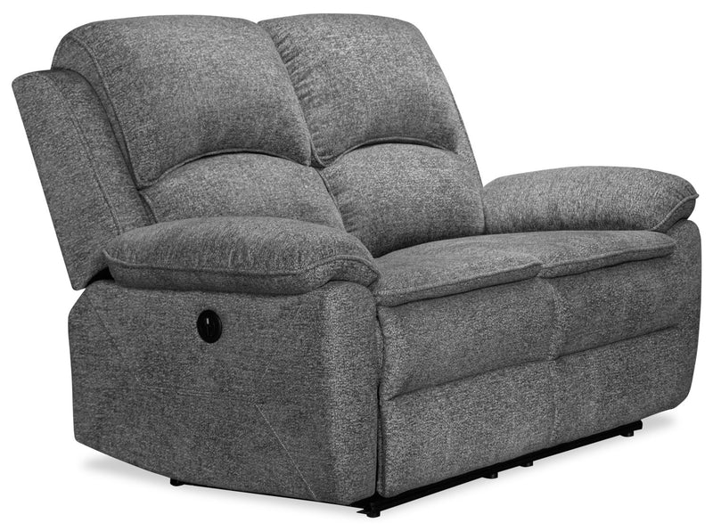 Chandler 60\" Chenille Fabric Power Reclining Loveseat - Grey