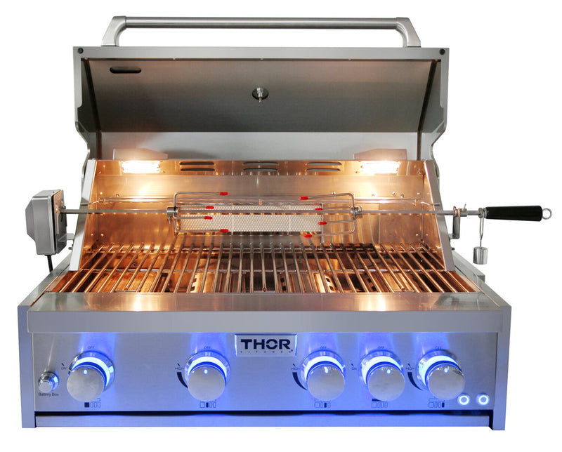 Thor Kitchen 4-Burner Gas BBQ Grill with Rotisserie - MK04SS304