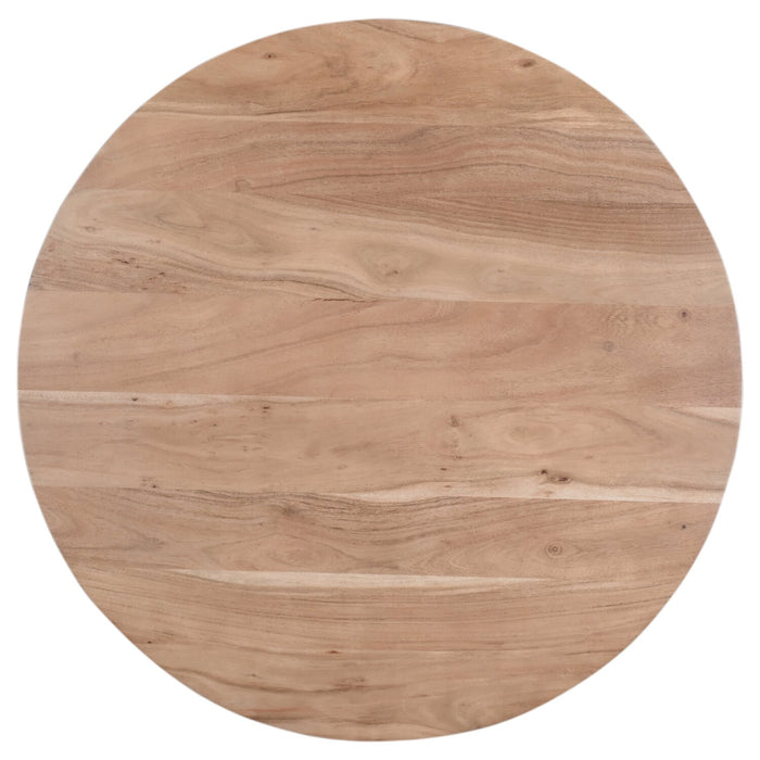 Miya Dining Table, Acacia Wood, Metal, 36\"W Round - Natural