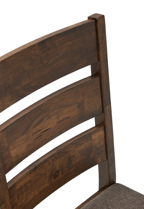 Plum Dining Chair with Polyester Fabric, Wood, Ladder-Back - Nutmeg Brown