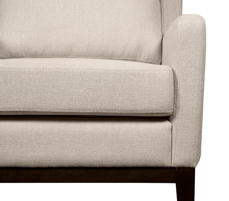 Adel 28.5\" Linen-Look Fabric Accent Chair with Wood Base - Beige