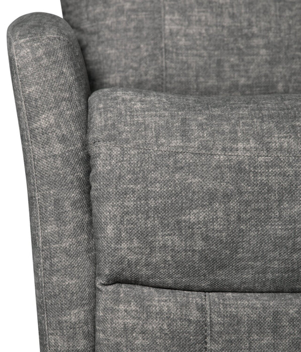 Jeffry 30.3\" Velvet Fabric Swivel Glider Reclining Chair - Grey