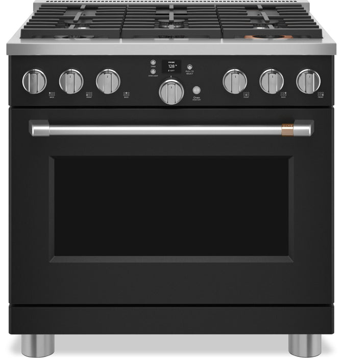 Cafe 5.7 Cu. Ft. Smart Dual Fuel Range with True European Convection and Self Clean Racks - Matte Black - C2Y366P3TD1