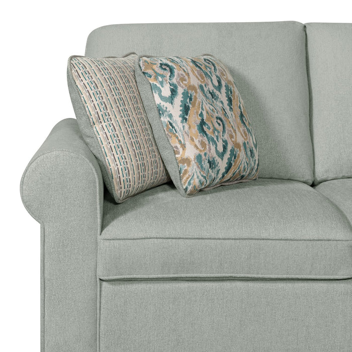 Scott Living Haven 2-Piece Right-Facing Chenille Fabric Sleeper Sectional - Seafoam Blue