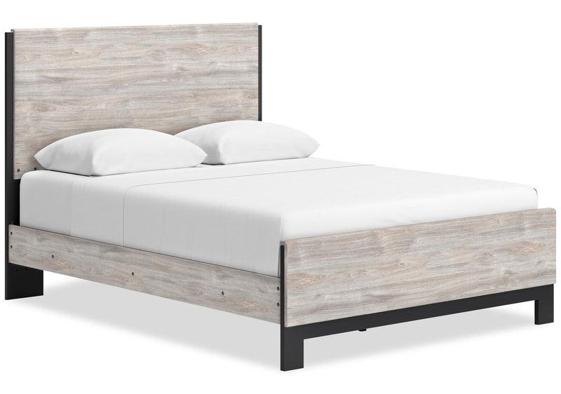 Zen Panel Bed, Light Grey - Queen Size