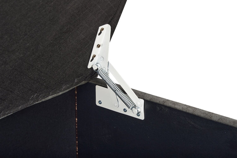 Made in Canada Morty 48\" Leather-Look Fabric Storage Ottoman - Grey