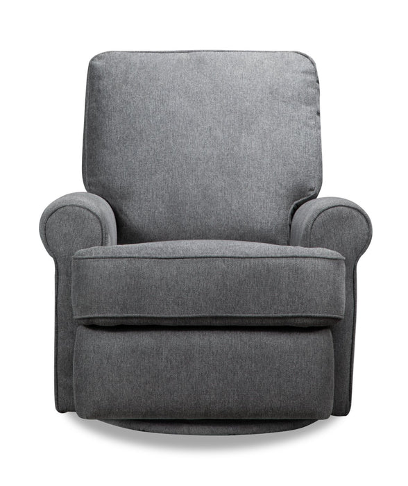 Bevin 34.4\" Grey Chenille Fabric Swivel Glider Reclining Chair