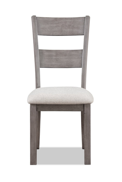 Krew Dining Chair with Polyester Fabric, Ladder-Back - Grey