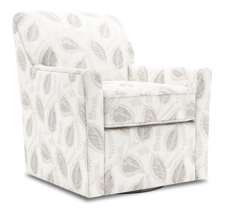 Made in Canada Sofa Lab Customizable Swivel 31\" Fabric Accent Chair - Prairie Multicolour