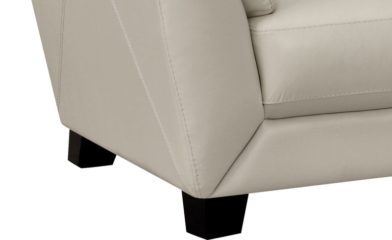 Chateau d'Ax Lusso 92\" 100% Genuine Leather Sofa with Wood Legs - Smoke Grey