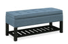 Ryan 43.5\" Storage Bench with Bottom Shelf - Blue