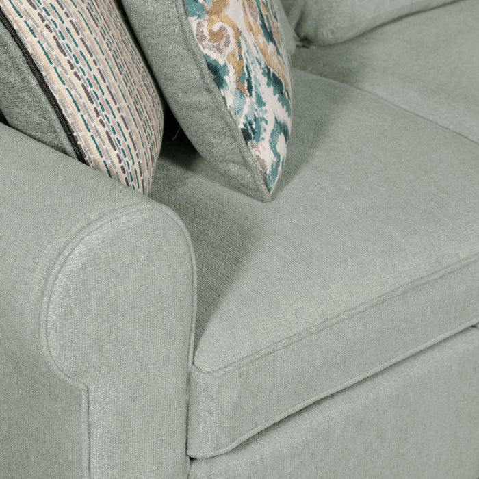 Scott Living Haven 2-Piece Right-Facing Chenille Fabric Sleeper Sectional with Storage Chaise - Seafoam Blue