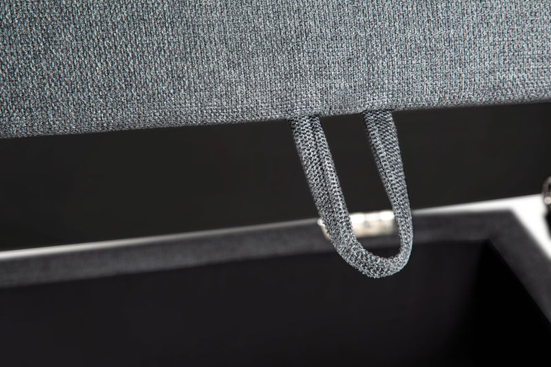 Scott Living Evolve Modular 39.5\" Linen-Look Fabric Storage Ottoman with Feather Down Cushion - Charcoal Grey