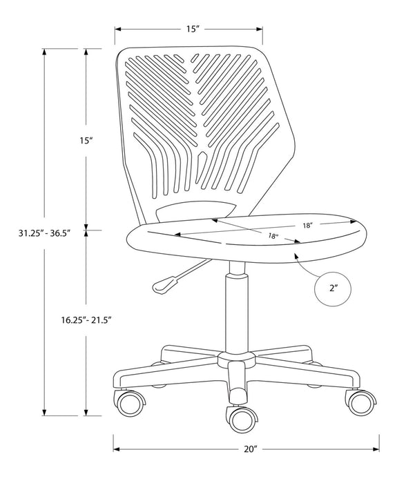 Luke 20\" Kids Office Chair - White