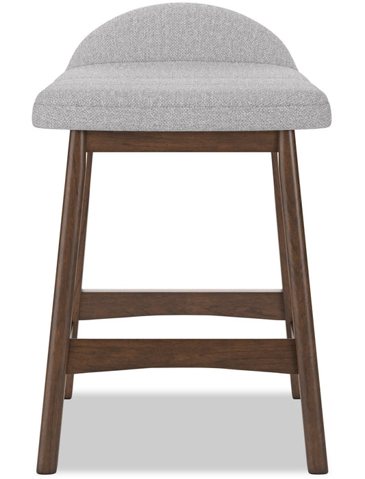 Jovi Counter-Height Stool with Linen-Look Fabric, Wood - Grey