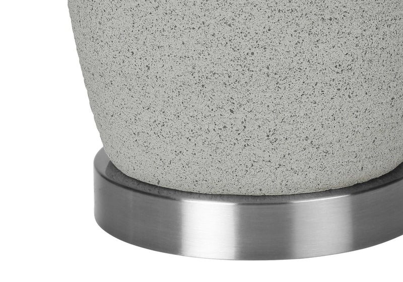 25\" Grey Ceramic with Silver Base Table Lamp