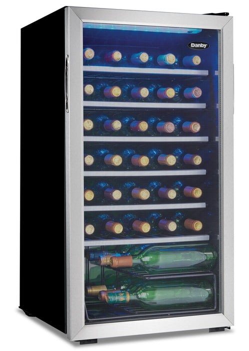 Danby 17.7\" 3.3 Cu. Ft. Single-Door Wine Cooler - Stainless Steel - DWC93BLSDBR1