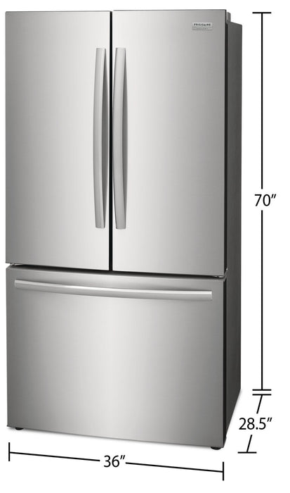 Frigidaire Gallery 36\" 23.3 Cu. Ft. Counter-Depth French-Door Refrigerator - Smudge-Proof® Stainless Steel - GRFG2353AF