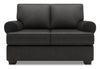 Made in Canada Customizable Sofa Lab Roll 64\" Linen-Look Fabric Loveseat with Rolled Arms - Luna Kohl Grey