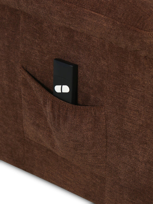 Ruben 32\" Chenille Fabric Power Lift Reclining Chair - Chocolate Brown