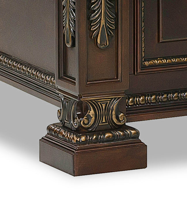 Wynn 6pc Bedroom Set with Bed, Dresser, Mirror & Nightstand, Cherry Brown - Queen Size