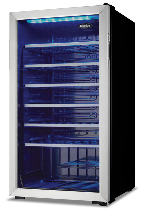 Danby 17.7\" 3.3 Cu. Ft. Single-Door Wine Cooler - Stainless Steel - DWC93BLSDBR1