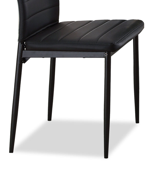 Onyx Dining Chair with Vegan-Leather Fabric, Metal - Black