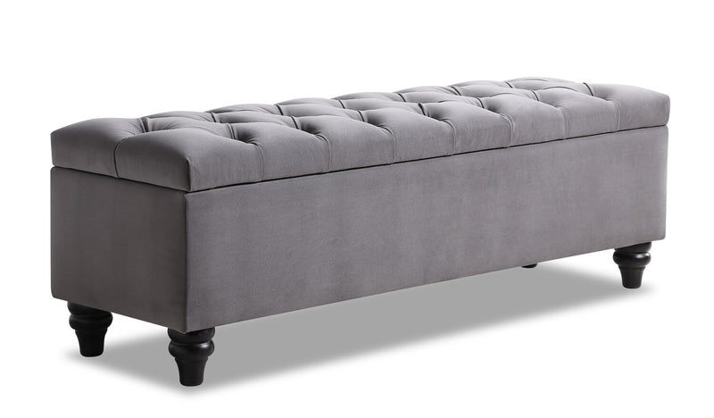 Sage 57\" Storage Bench - Grey Velvet