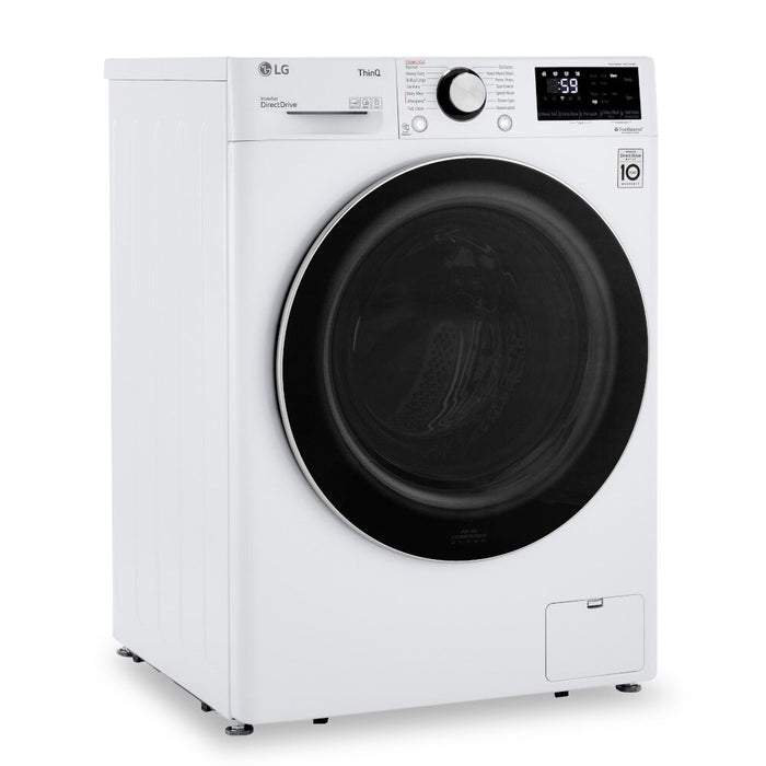 LG 24\" 2.6 Cu. Ft. Smart Front-Load High-Efficiency Steam Washer - White - Stackable - WM1455HWA