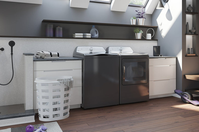 Profile 5.8 Cu. Ft. Top-Load Washer and 7.4 Cu. Ft. Electric Dryer - Diamond Grey