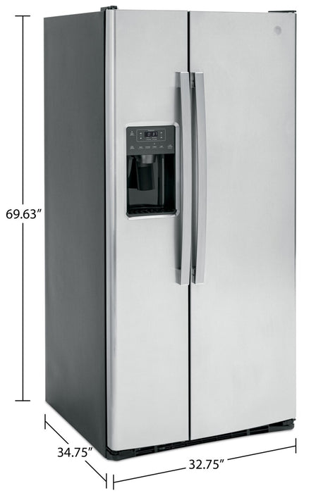 GE 33\" 23.2 Cu. Ft. Side-by-Side Refrigerator - Stainless Steel Fingerprint Resistant  - GSS23GYPFS