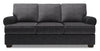 Made in Canada Customizable Sofa Lab Roll 86\" Chenille Fabric Sofa with Rolled Arms - Luxury Charcoal Grey