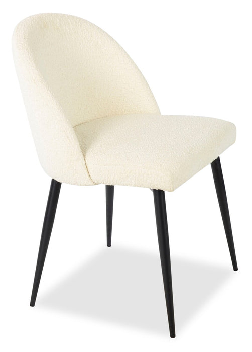 Bali Dining Chair with Boucle Fabric, Metal - Taupe