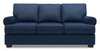 Made in Canada Customizable Sofa Lab Roll 86\" Linen-Look Fabric Sofa with Rolled Arms - Pax Navy Blue