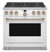 Cafe 6.2 Cu. Ft. Smart Gas Range with True European Convection and Self Clean Racks - Matte White - CGY366P4TW2