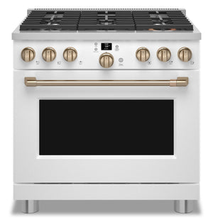 Cafe 6.2 Cu. Ft. Smart Gas Range with True European Convection and Self Clean Racks - Matte White - CGY366P4TW2