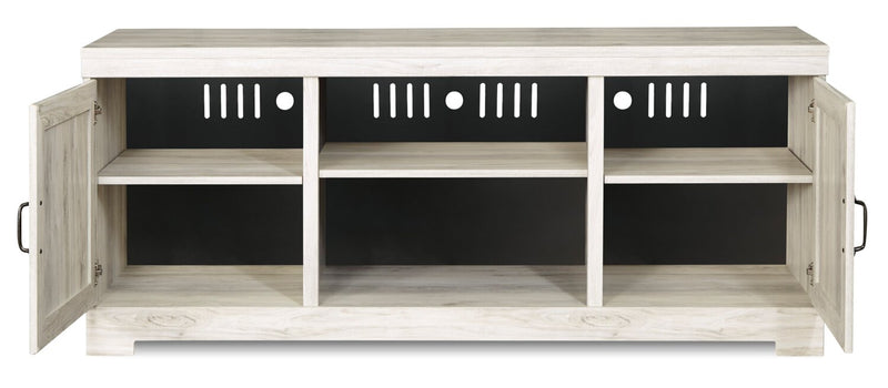 Bellaby 63\" Rustic TV Stand with Storage and Cable Management for TVs up to 70\"- Whitewash