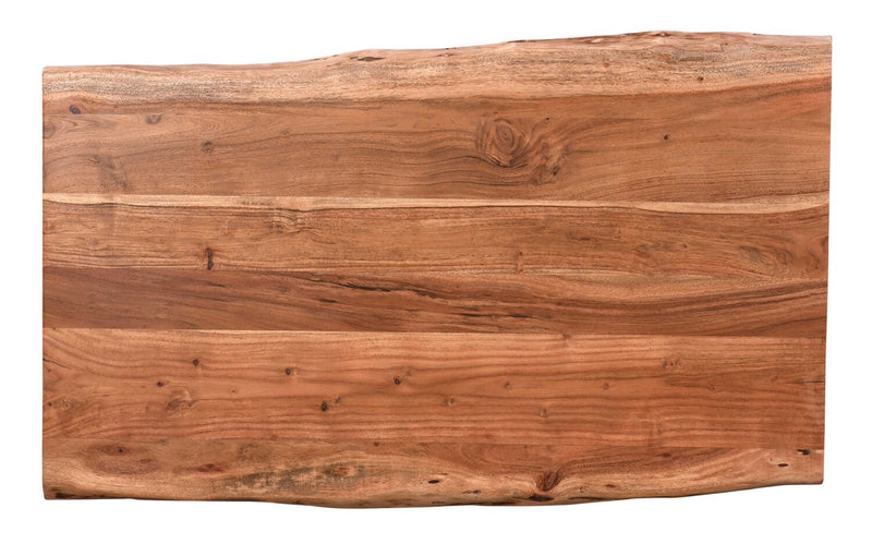 Kaleb 45\" Rustic Coffee Table - Brown and Black with Metal Legs