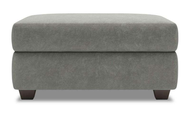 Made in Canada Customizable Sofa Lab The Trunk 39\" Velvet Fabric Storage Ottoman - Platinum Grey