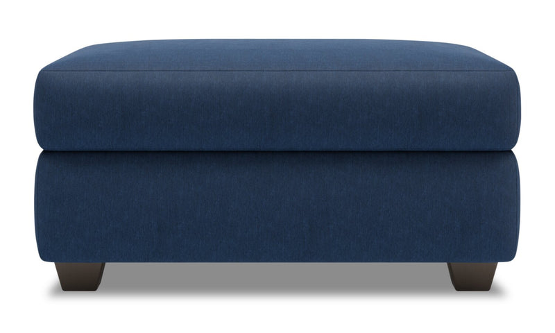 Made in Canada Customizable Sofa Lab The Trunk 39\" Linen-Look Fabric Storage Ottoman - Pax Navy Blue
