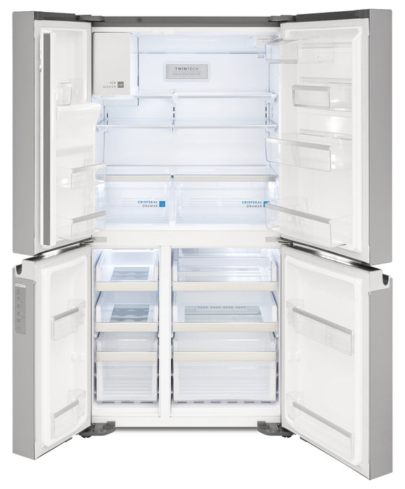 Frigidaire Gallery 36\" 21.5 Cu. Ft. Counter-Depth 4-Door Refrigerator - Smudge-Proof® Stainless Steel - GRQC2255BF