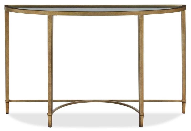 Copia 50\" Traditional Glass Top Sofa Table - Silver and Gold with Metal Base